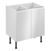 Meuble bas "Glorian" blanc brillant l.80 x h.72 x p.57 cm 2 portes - Brico Dépôt