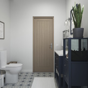 Bloc-porte "Cottage" plaqué chêne gauche - l. 83 cm - GoodHome - Brico Dépôt