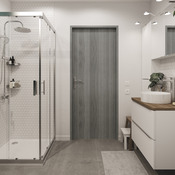 Bloc-porte "Alpille" chêne gris réversible - 83 x l. 83 cm - Brico Dépôt