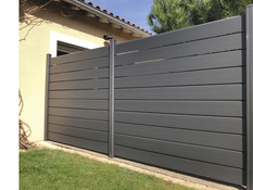 Clôture "P-mex" persienne coloris gris RAL 7022 - 180 x 180 cm - Brico Dépôt