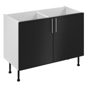 Meuble bas "Heline"noir mat l.120 x h.72 x p.57 cm 2 portes - Brico Dépôt