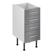 Meuble bas de cuisine "Dorice" anthracite mat l.40 x h.72 x p.57 cm 3 tiroirs + 1 casserolier - Brico Dépôt