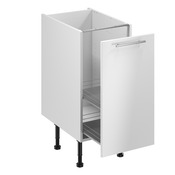 Meuble bas "Dorice" blanc brillant l.40 x h.72 x p.57 cm 1 porte coulissante - Brico Dépôt