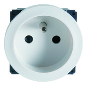 Prise avec terre bornes automatiques avec enjoliveur blanc - Legrand - Brico Dépôt