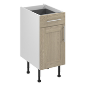 Meuble bas "Coline" imitation chêne clair l.40 x h.72 x p.57 cm 1 porte + 1 tiroir - Brico Dépôt