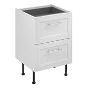 Meuble bas "Florie" blanc mat l.60 x h.72 x p.57 cm 2 casseroliers - Brico Dépôt