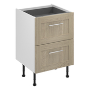 Meuble bas "Coline" imitation chêne clair l.60 x h.72 x p.57 cm 2 casseroliers - Brico Dépôt