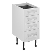 Meuble bas "Florie" blanc mat l.40 x h.72 x p.57 cm 3 tiroirs + 1 casserolier - Brico Dépôt