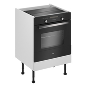 Meuble four "Florie" blanc mat l.60 x h.72 x p.57 cm + bandeau four - Brico Dépôt