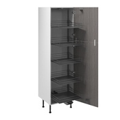 Colonne "Basilie" imitation chêne gris l.60 x h.201 x p.57 cm 2 portes avec rangement coulissant - Brico Dépôt