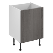 Meuble bas "Basilie" imitation chêne gris l.60 x h.72 x p.57 cm 1 porte - Brico Dépôt