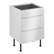 Meuble bas "Glorian" blanc brillant l.60 x h.72 x p.57 cm 1 tiroir + 2 casseroliers - Brico Dépôt