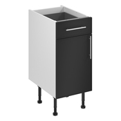 Meuble bas "Heline"noir mat l.40 x h.72 x p.57 cm 1 porte + 1 tiroir - Brico Dépôt