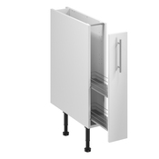 Meuble bas "Dorice" blanc brillant l.15 x h.72 x p.57 cm 1 porte coulissante - Brico Dépôt