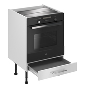 Meuble four "Dorice" blanc brillant l.60 x h.72 x p.57 cm + tiroir bas - Brico Dépôt