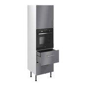 Colonne de cuisine four "Dorice" anthracite mat l.60 x h.201 x p.57 cm + 1 porte + 2 casseroliers + 1 tiroir intérieur - Brico Dépôt