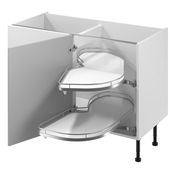 Meuble d'angle bas "Adèle" gris mat l.120 x h.72 x p.57 cm 1 porte + rangement Space droit - Brico Dépôt