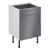 Meuble bas de cuisine "Dorice" anthracite mat l.60 x h.72 x p.57 cm 1 porte + 1 tiroir - Brico Dépôt