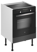 Meuble four "Florie" anthracite mat l.60 x h.72 x p.57 cm + bandeau four - Brico Dépôt