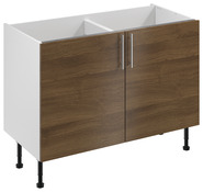 Meuble bas "Basilie" imitation chêne fumé l.120 x h.72 x p.57 cm 2 portes - Brico Dépôt