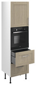 Colonne four "Coline" imitation chêne clair l.60 x h.201 x p.57 cm + 1 porte + 2 casseroliers + 1 tiroir intérieur - Brico Dépôt