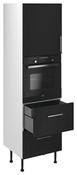 Colonne four "Heline"noir mat l.60 x h.201 x p.57 cm + 1 porte + 2 casseroliers + 1 tiroir intérieur - Brico Dépôt