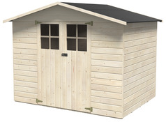 Abris de jardin en bois TOM 4,49 m² épicéa, porte vitrée 120x164 cm, plancher inclus - Brico Dépôt