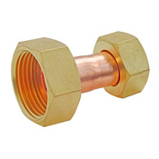 Raccord droit 2 écrous tournants Femelle 15/21 (1/2") - Femelle 12/17 (3/8") - Douille cuivre - Somatherm - Brico Dépôt