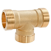 Lot de 2 tés laiton triple Mâle 20/27 (3/4") - Somatherm - Brico Dépôt