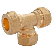 Té égal bicône à bague laiton pour tube cuivre Ø12 - Somatherm - Brico Dépôt