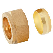 Lot de 2 bagues coniques pour tube cuivre Ø14 + écrous Femelle 15/21 (1/2") - Somatherm - Brico Dépôt