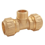 Té laiton pour PE Ø20 - Mâle au centre 15/21 (1/2") - Somatherm - Brico Dépôt