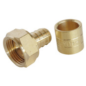 Lot de 2 raccords droit à glissement pour tube PER Ø12 - droit femelle 12/17 (3/8"), lot de 2 - Somatherm - Brico Dépôt