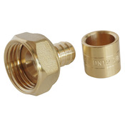 Lot de 2 raccords droit à glissement pour tube PER Ø12 - Femelle écrou tournant 15/21 (1/2") - Somatherm - Brico Dépôt