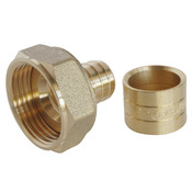 Lot de 2 raccords droit à glissement pour tube PER Ø16 - Femelle écrou tournant 20/27 (3/4") - Somatherm - Brico Dépôt