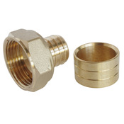 Lot de 2 raccords droit à glissement pour tube PER Ø20 - Femelle écrou tournant 20/27 (3/4") - Somatherm - Brico Dépôt