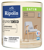 Peinture mur intérieur Satin 0,5 L Beige plage - Ripolin - Brico Dépôt