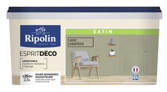 Peinture mur intérieur Satin 2,5 L Vert Gaspésie - Ripolin - Brico Dépôt