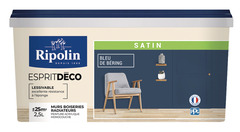 Peinture mur intérieur Satin 2,5 L Bleu de bering - Ripolin - Brico Dépôt