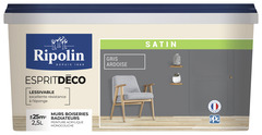 Peinture mur intérieur Satin 2,5 L Gris ardoise - Ripolin - Brico Dépôt