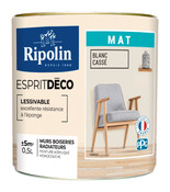 Peinture mur intérieur Mat 0,5 L Blanc casse - Ripolin - Brico Dépôt