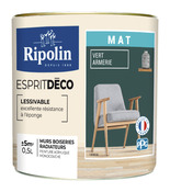 Peinture mur intérieur Mat 0,5 L Vert armerie - Ripolin - Brico Dépôt