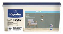 Peinture mur intérieur Mat 2,5 L Vert nobile - Ripolin - Brico Dépôt