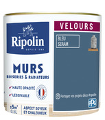 Peinture intérieur Velours 0,5 L Bleu seram - Ripolin - Brico Dépôt