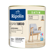 Peinture mur intérieur Satin 0,5 L Blanc casse - Ripolin - Brico Dépôt