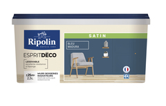Peinture mur intérieur Satin 2,5 L Bleu madura - Ripolin - Brico Dépôt