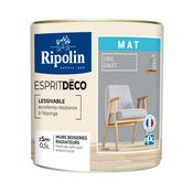 Peinture mur intérieur Mat 0,5 L Gris galet - Ripolin - Brico Dépôt