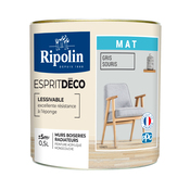 Peinture mur intérieur Mat 0,5 L Gris souris - Ripolin - Brico Dépôt