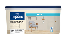 Peinture mur intérieur Mat 2,5 L Beige glaise - Ripolin - Brico Dépôt