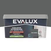 Peinture mur intérieur 2 en 1 Satin 2,5 L Gris charbon - Evalux - Brico Dépôt